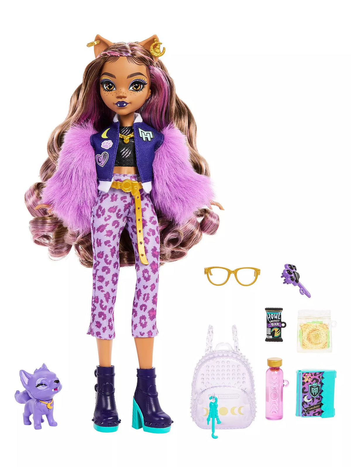 purple wolf doll and accessories 