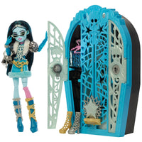 blue fashion doll with matching wardrobe 