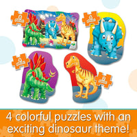 4 colourful dino puzzles 