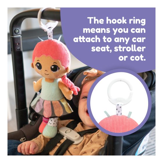 clip and go pram toy and teether