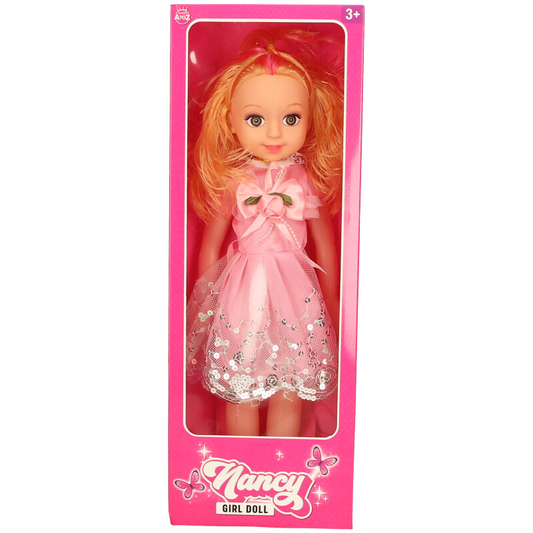 teen doll in a pink dress