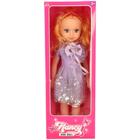 teen doll in a purple dress