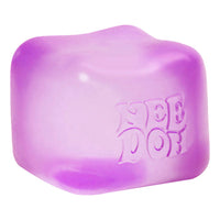 purple squishy cube on white background 