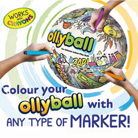 ollyball being coloured in 