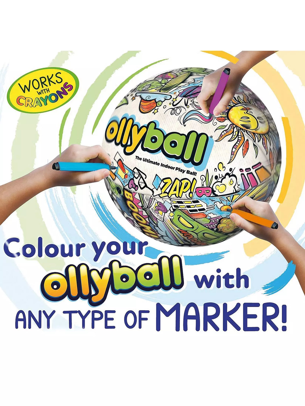 ollyball being coloured in 