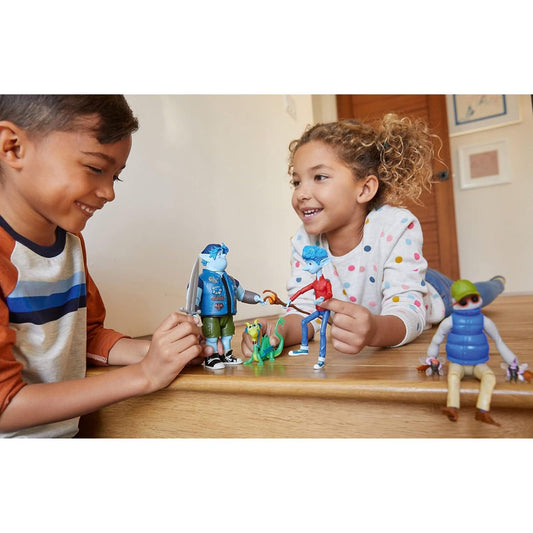 children playing with onward action figures
