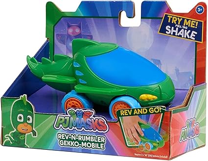bright green and blue toy car in packaging on white background