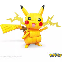 yellow build and show pikachu on white background 