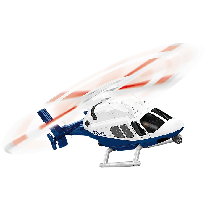 police helicopter building set 