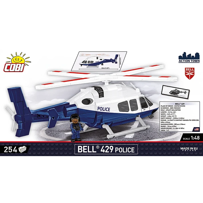 police helicopter building set 