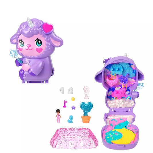 purple lamb compact with accessories inside