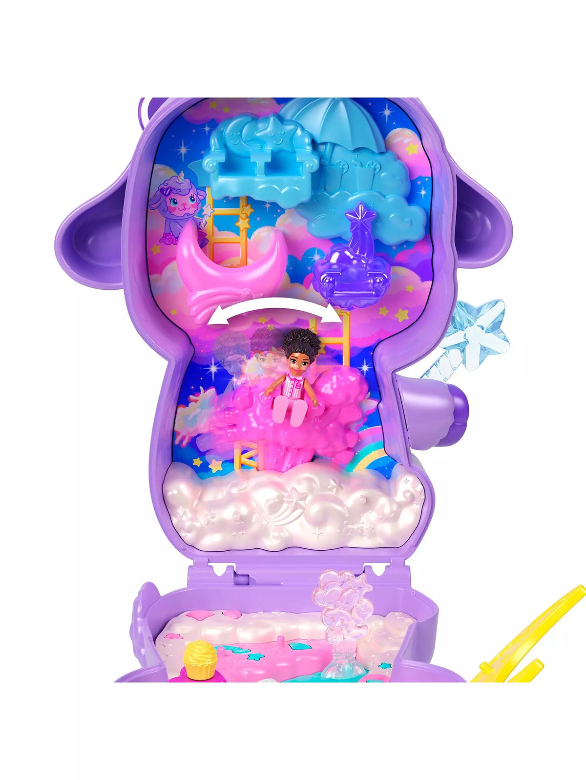 purple lamb compact with accessories inside