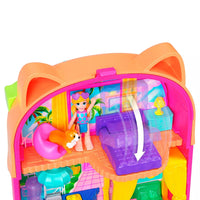 close up of brightly coloured kitty compact fold down bed 