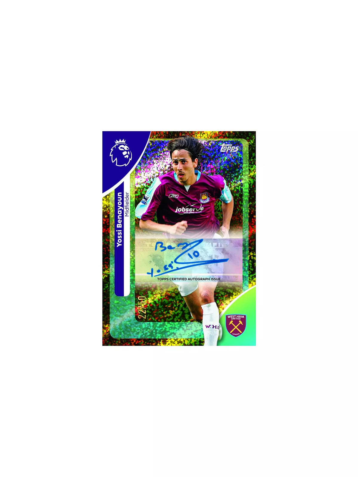west ham shiny football trading card 