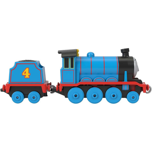 side of blue train engine 