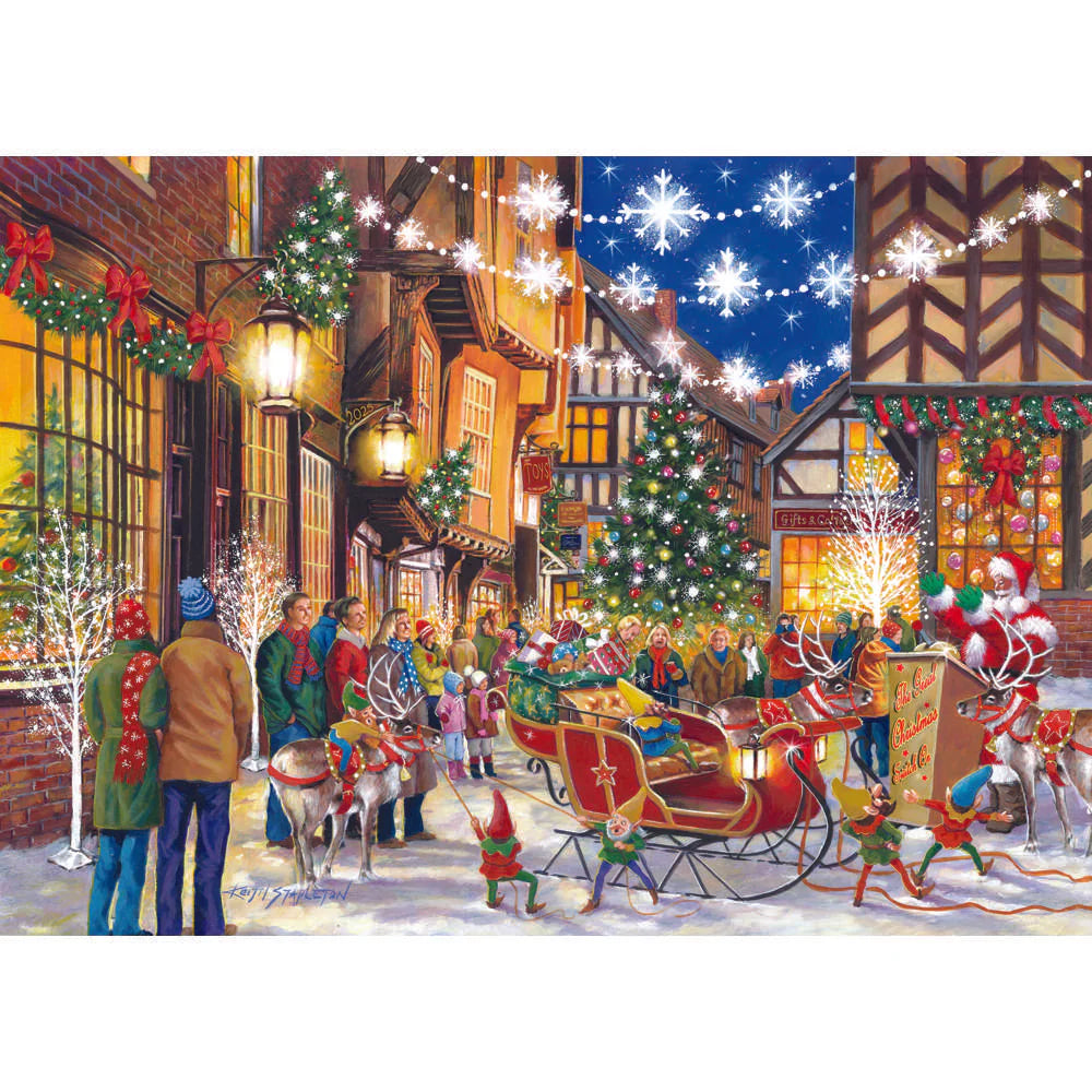 Christmas scene jigsaw with santa sleigh