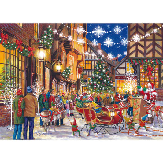 Christmas scene jigsaw with santa sleigh
