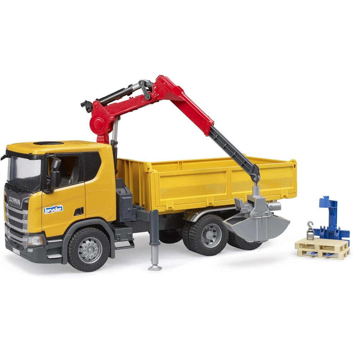 construction site truck with pallets and other accessories 