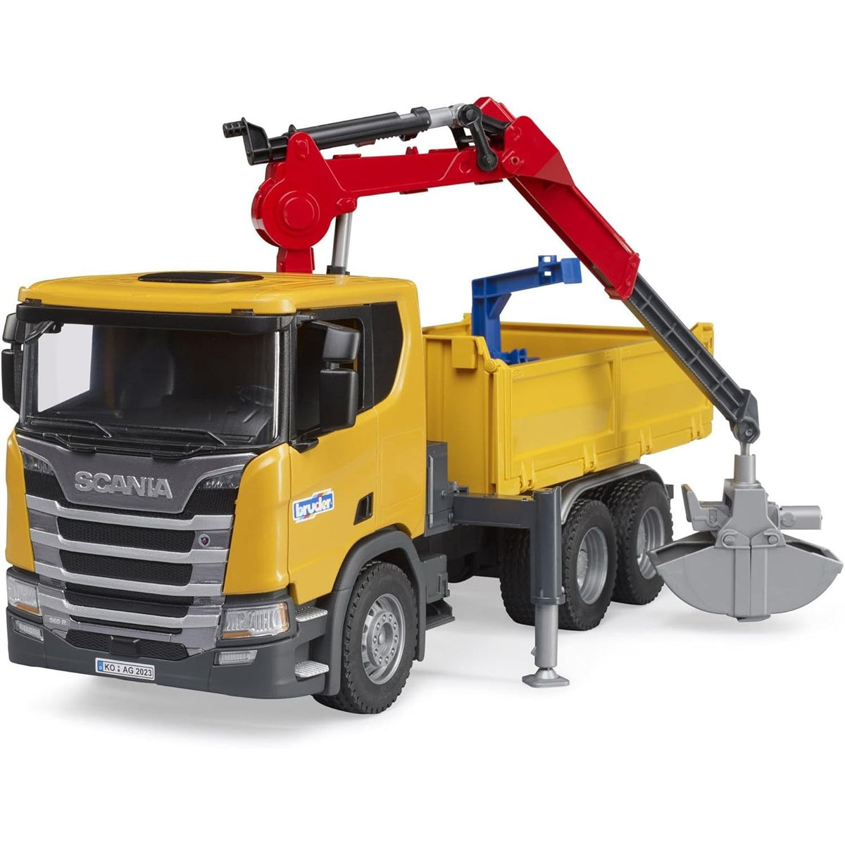 construction site truck with red lever 