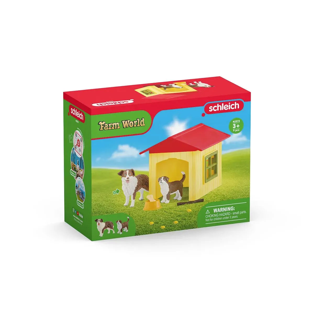 dog kennel and dog figurines 