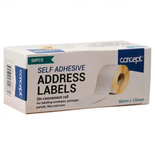 address labels in box 