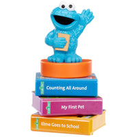 cookie monster on a stack of books story dream 