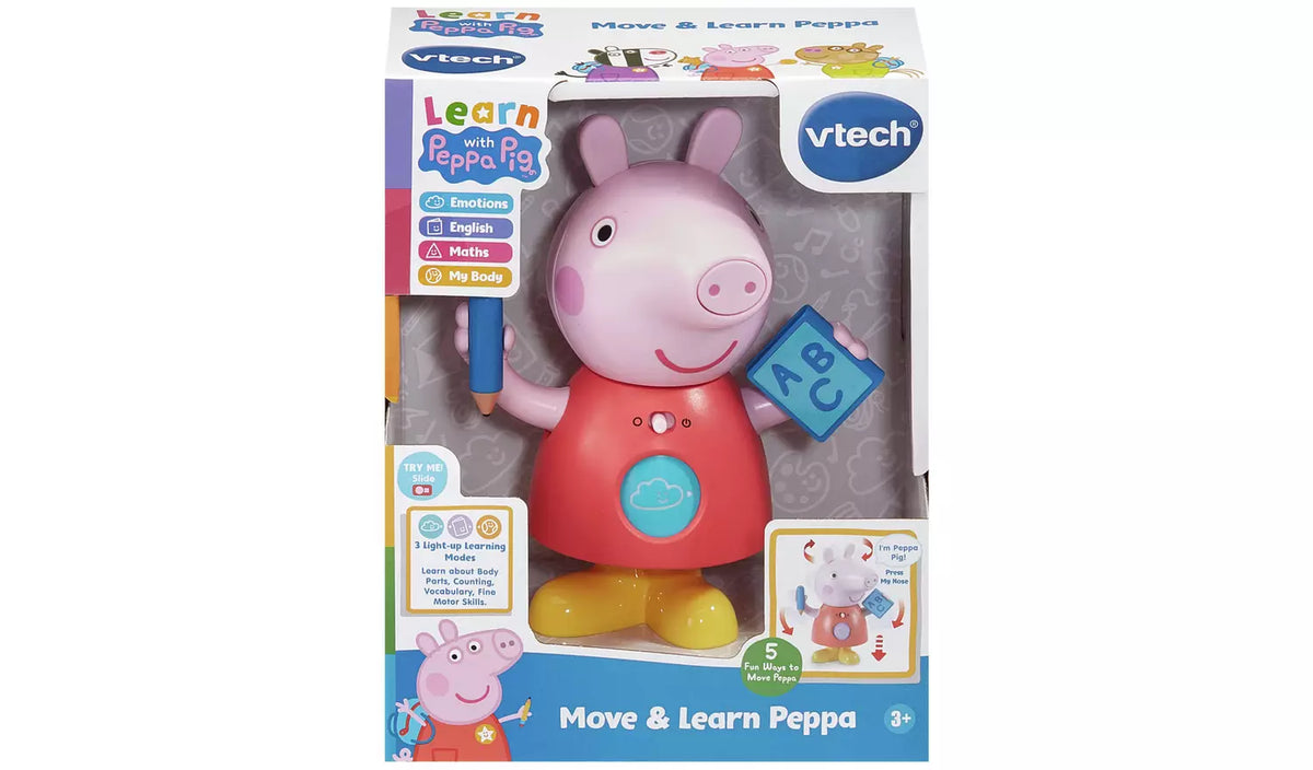peppa pig doll in packaging on white background 