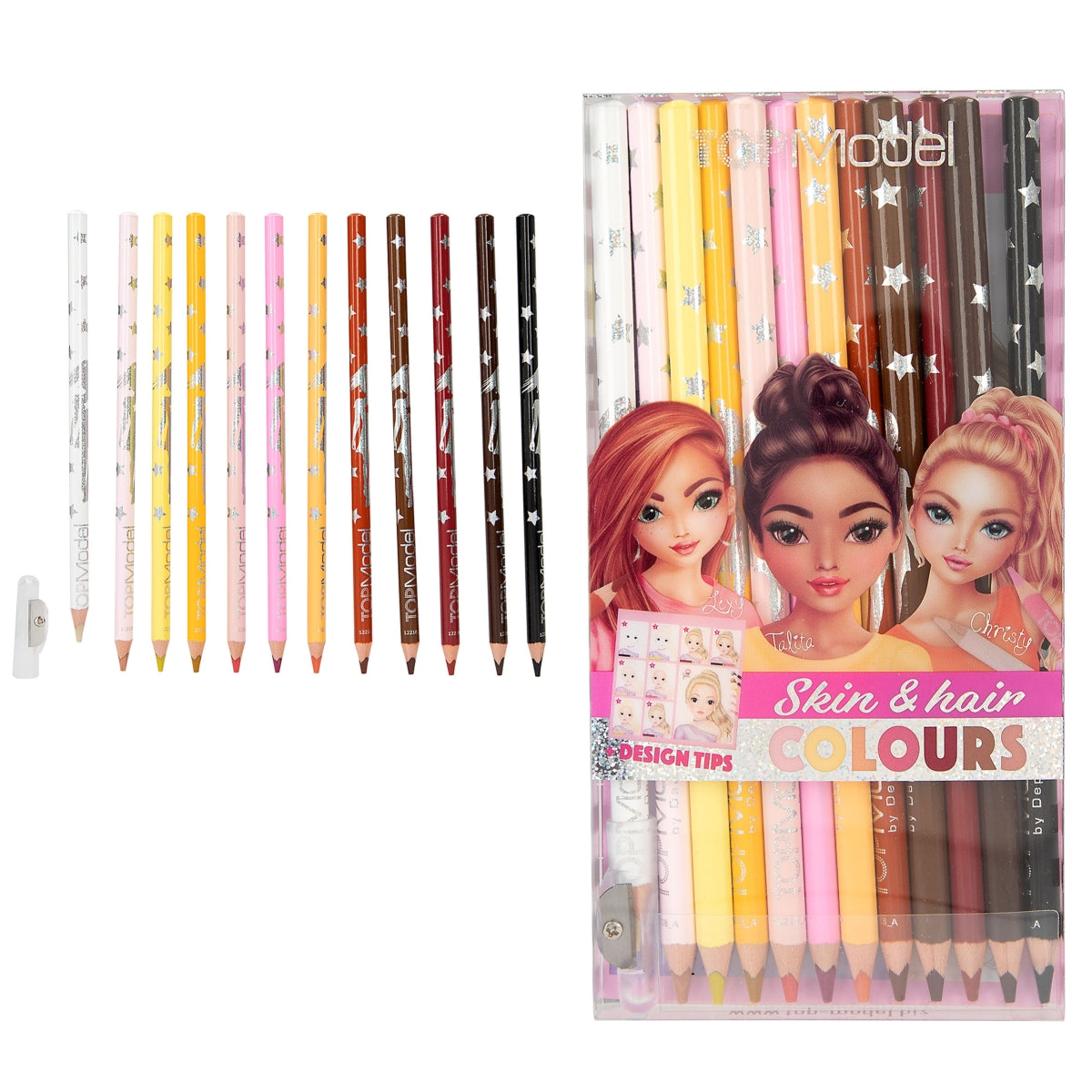 top model skin and hair colouring pencils 