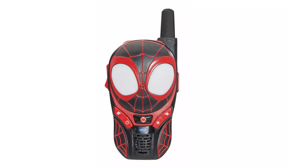 black spiderman walkie talkie on white background