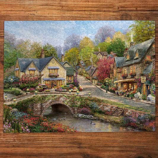 summer in cobblestone village puzzle