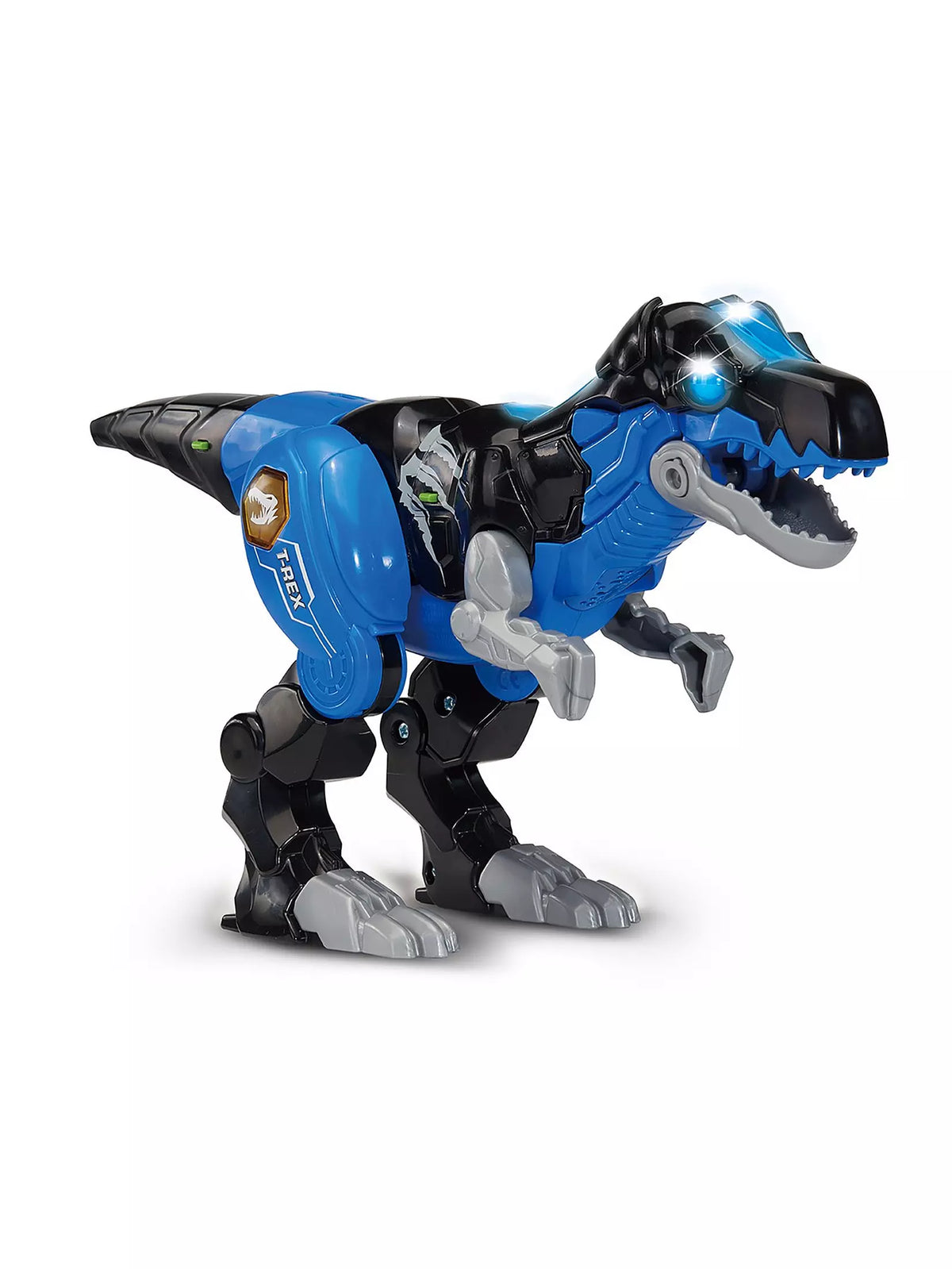 blue and black dinosaur on white background 