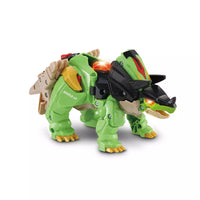 green triceratops dinosaur on white background