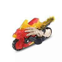 red motorbike with dinosaur claws