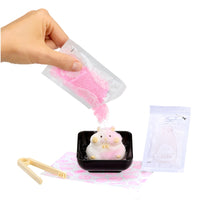 bunny squishie being flocked 