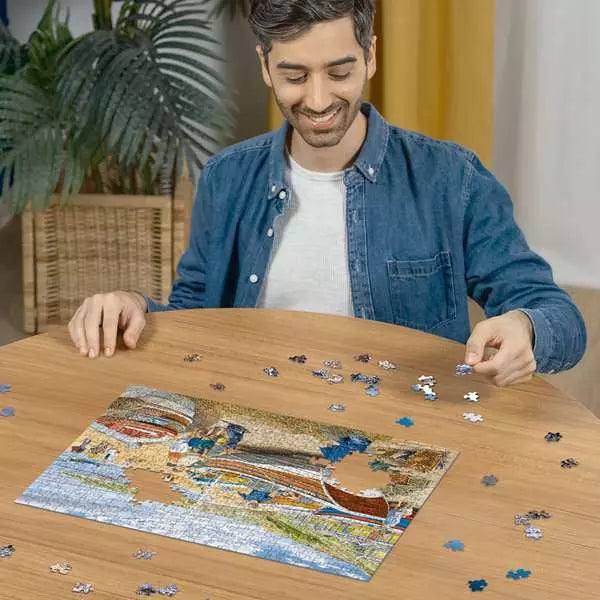 man doing the fisherman jigsaw puzzle