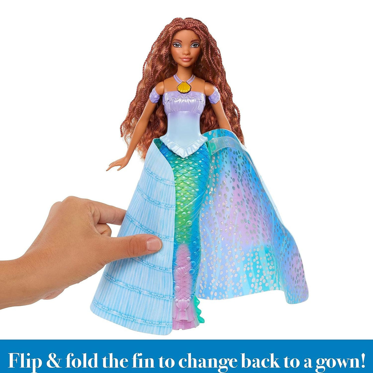 flip and fold gown on transformation doll