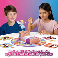 boy and girl playing with magic tooth fairy game 