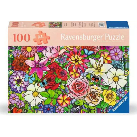 tiffany's flower 100 pc jigsaw puzzle box