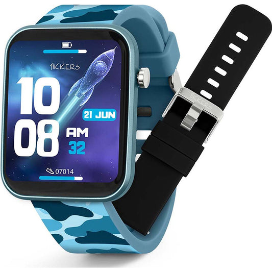 camo and black interchangable strap smart watch