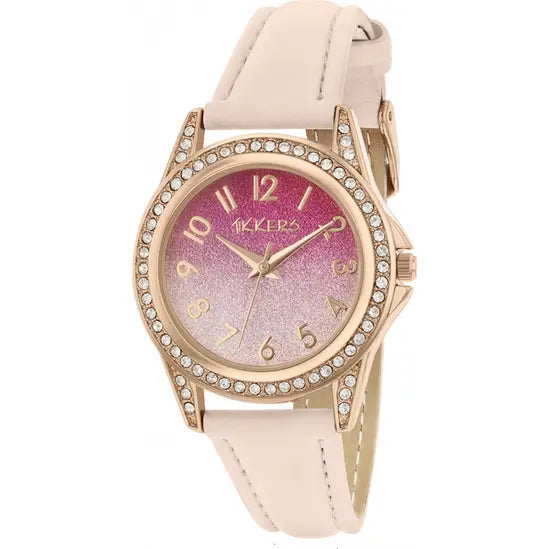 pink strap watch