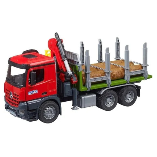 log on bed of a red truck 