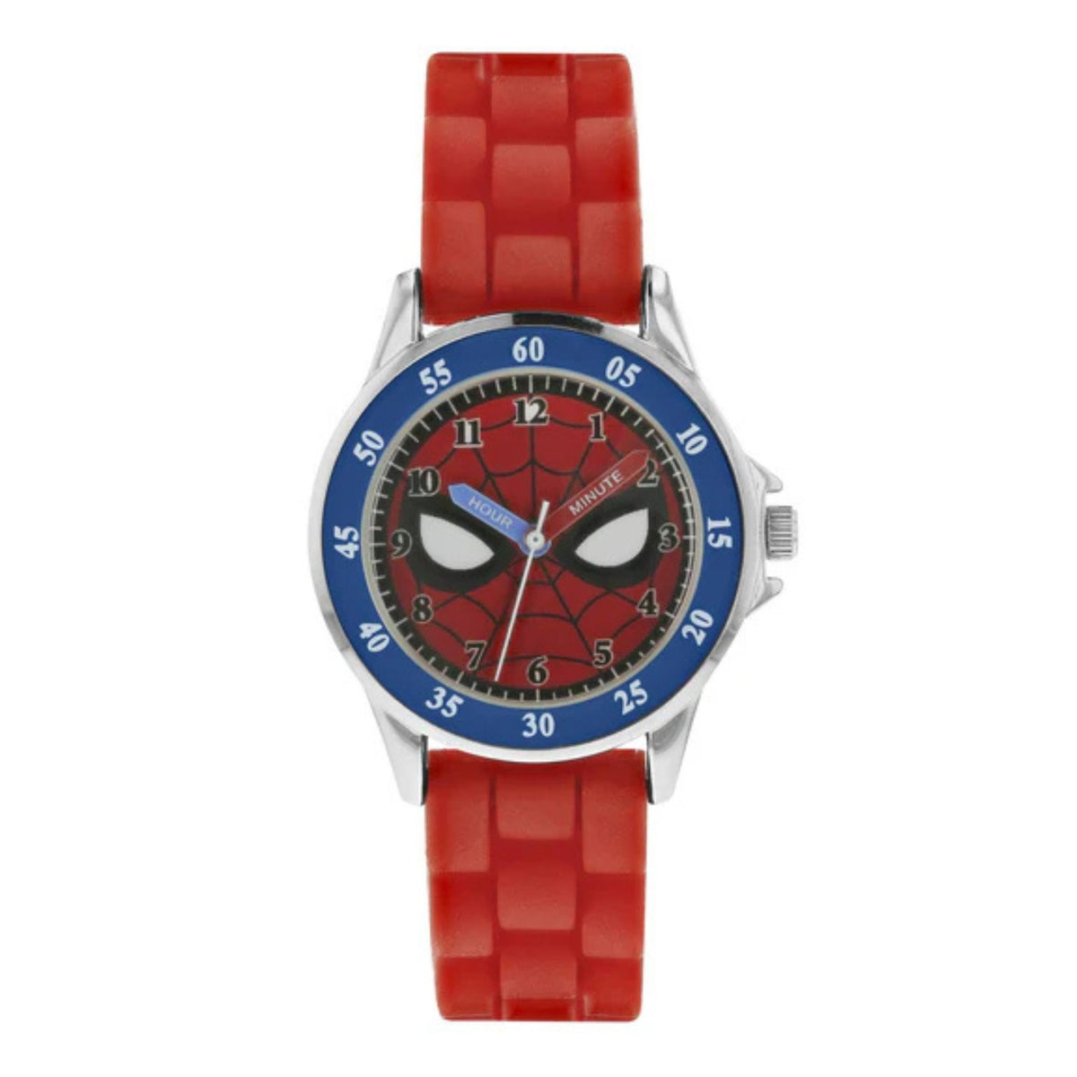 time teacher spiderman watch with red silicone strap