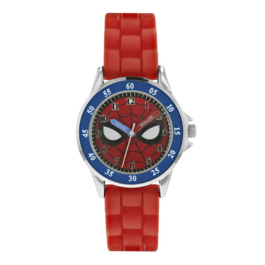 time teacher spiderman watch with red silicone strap