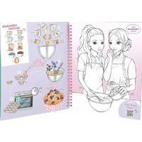 colouring recipe page of cake and bake colouring book 