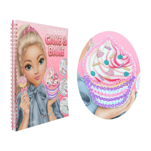 sequin part of cake and bake colouring book 