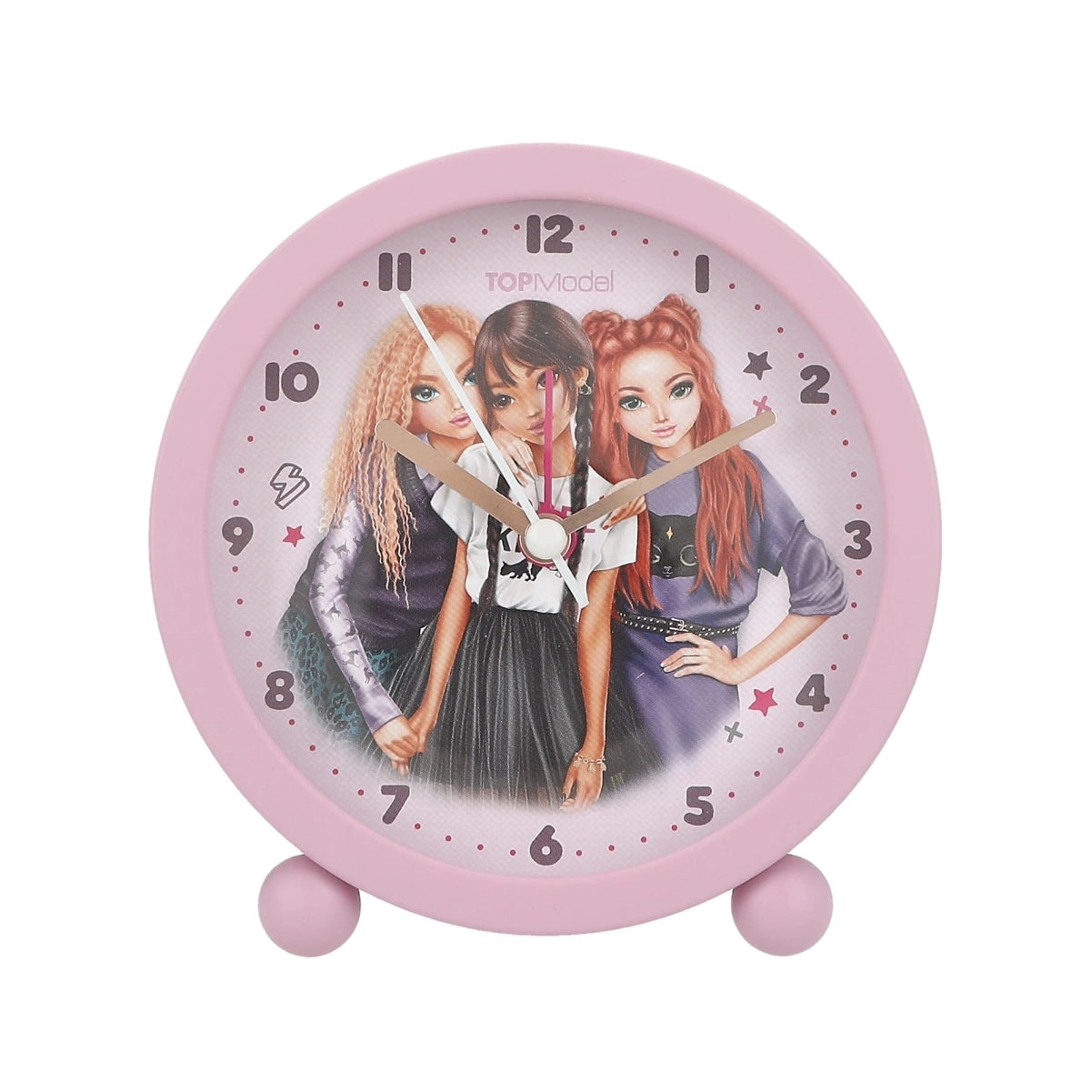 pink alarm clock 