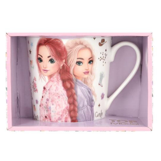 top model front of two best friends mug in packaging 