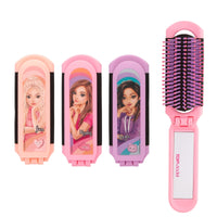 assorted colours of top model folding hairbrush 