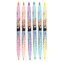 pastel felt tip markers with lids off 