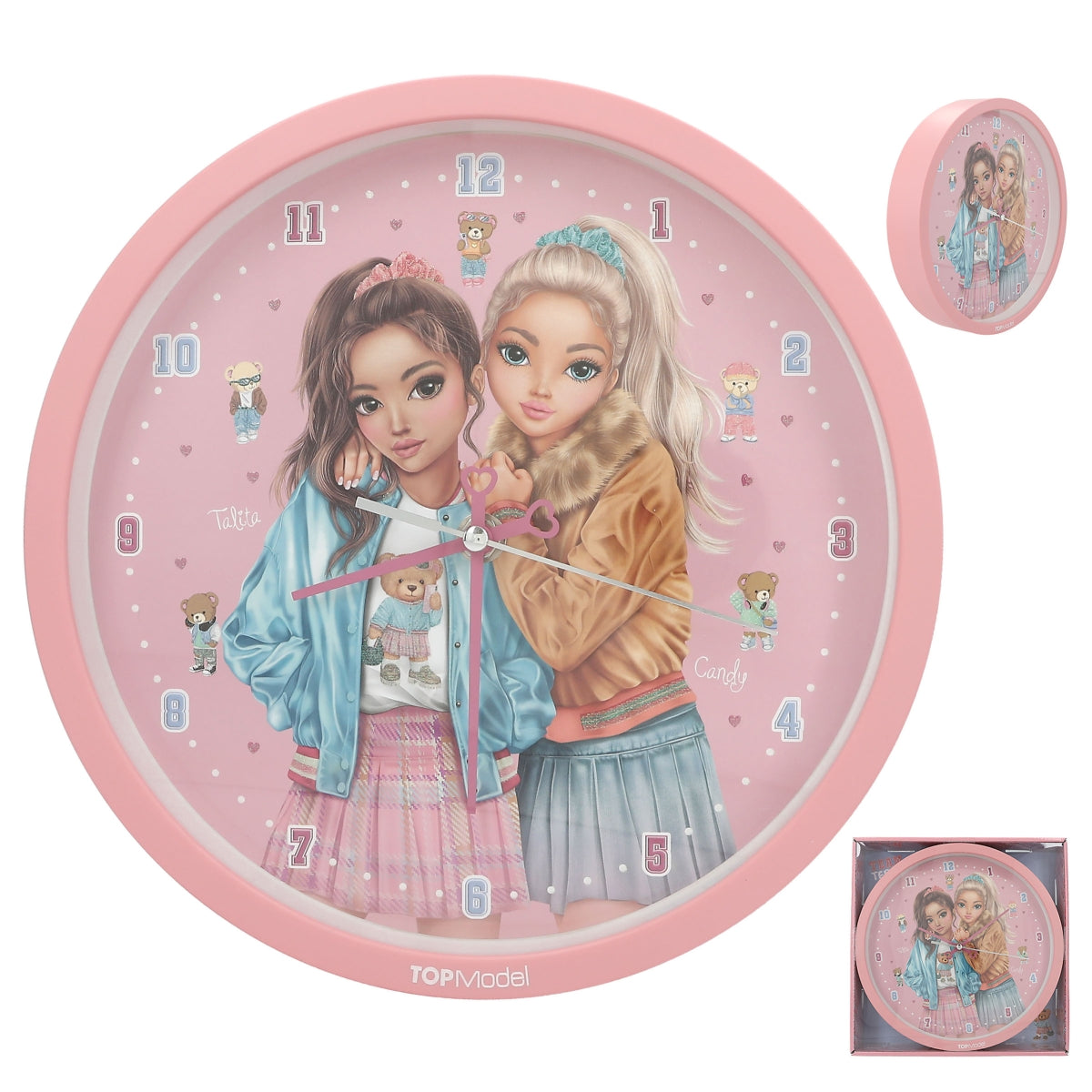 topmodel wallclock displayed with packaging and from the side 